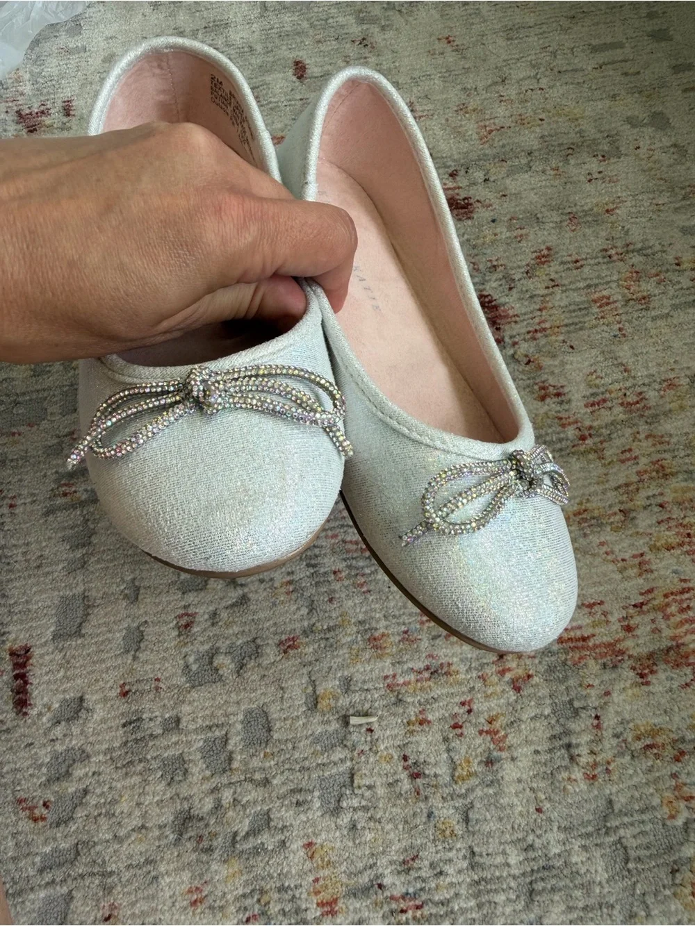 Kelly & Katie Girls' Glitter Ballet Flats, size 2